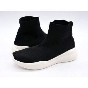 Just Fab Shoes Women 9 Black Stretch Fabric Billie Sock Pull On Platform Sneaker